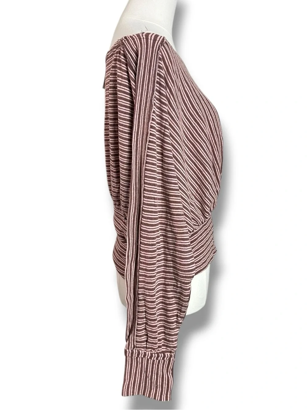 Free People Large My Time Long Sleeve Coastal Boatneck Bohemian Striped Top NWT